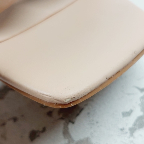 New Open Edit Remmy Twisted Strap Beige Square Toe Heeled Sandals W303 - Picture 15 of 16